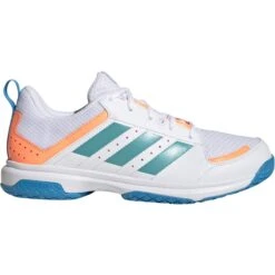 Adidas Ligra 7 Indoor GX1262 Hockeyschoenen Dames Cloudwhite Beam Orange