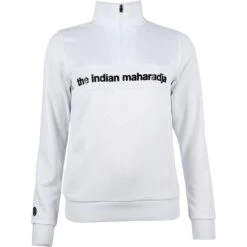 The Indian MaharadjaPoly Terry Half Zip Hockeytrui Dames White